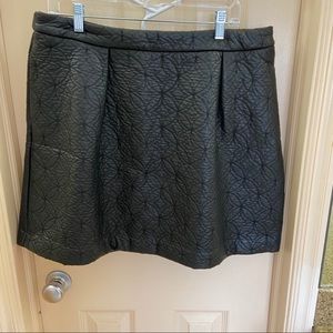 Halogen Black Faux Leather Printed Skirt